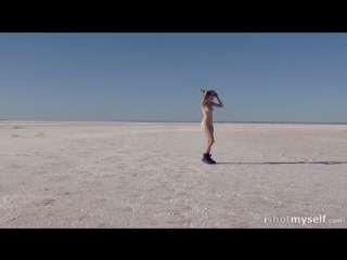 girl on the australian salt lake